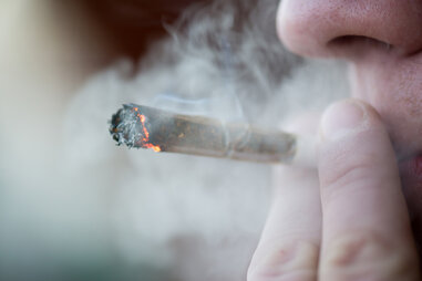 smoking a joint