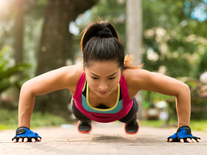 girl doing a pushup