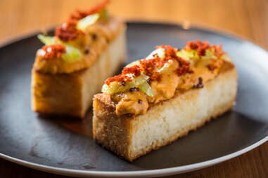 Uni toast at Izakaya at Momotaro