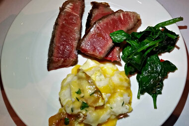 Ricotta and Egg Raviolo at Carnevino steakhouse in Las Vegas