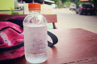 water bottle with sports bag