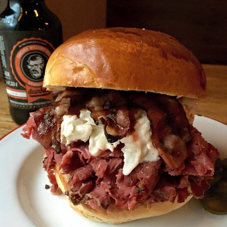 beef brisket sandwich from Chicago Williams BBQ