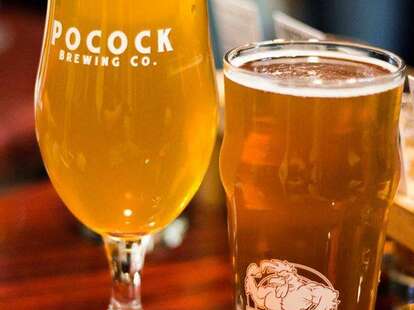 Pocock Brewing Company beer glasses la ca