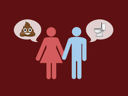 couple talking about poop