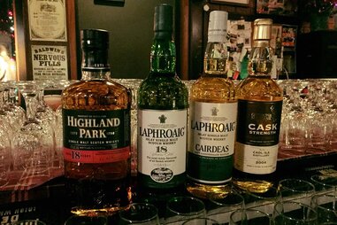 whiskey on display at merlin’s rest twin cities msp