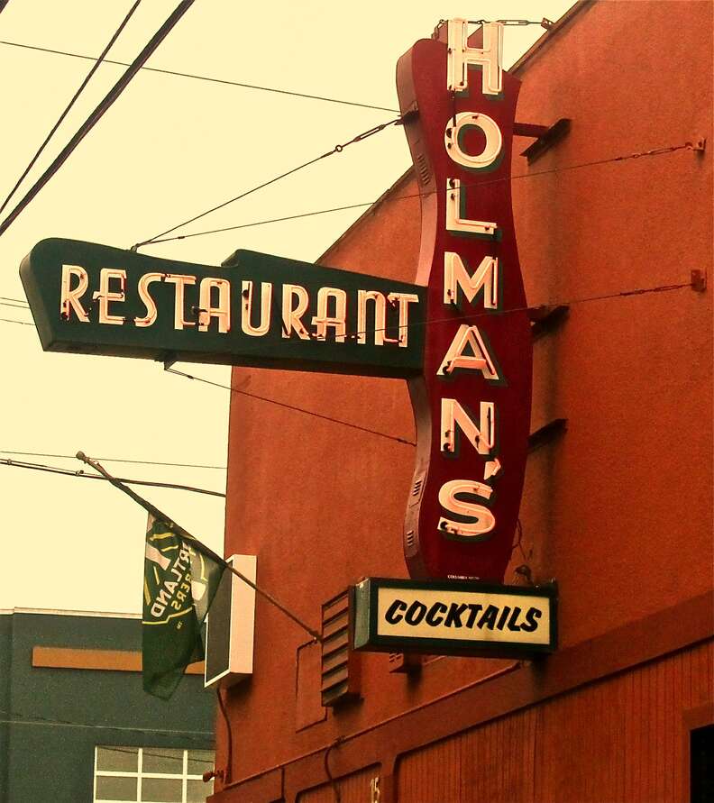 holman's cocktails sign portland