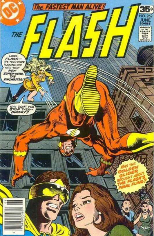 The flash comic book cover golden glider
