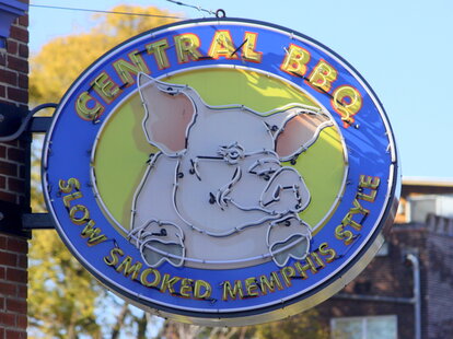 central bbq memphis neon sign