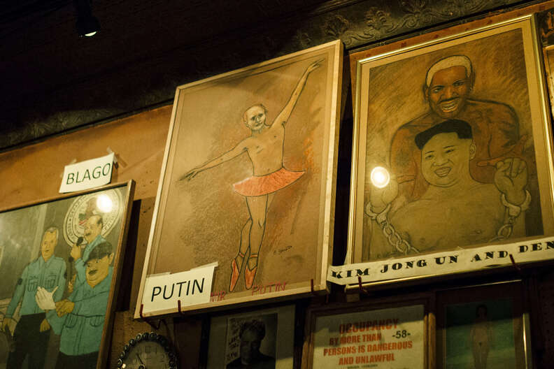 painting of putin in bar