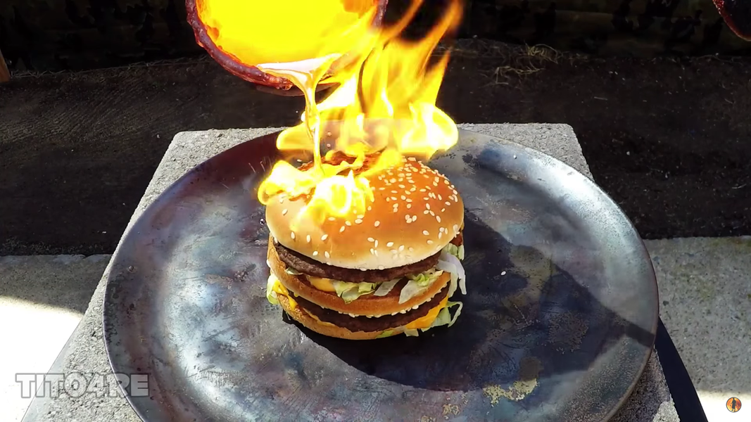 Big Mac Melted by Molten Copper (VIDEO) - Thrillist