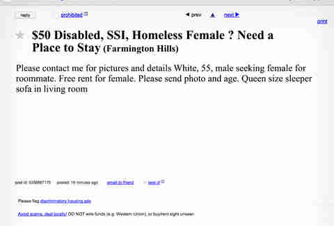 The Creepiest, Weirdest Roommate Ads on Detroit Craigslist ...