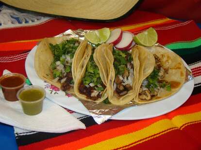 Tacos at La Mexicana Bakery & Taqueria
