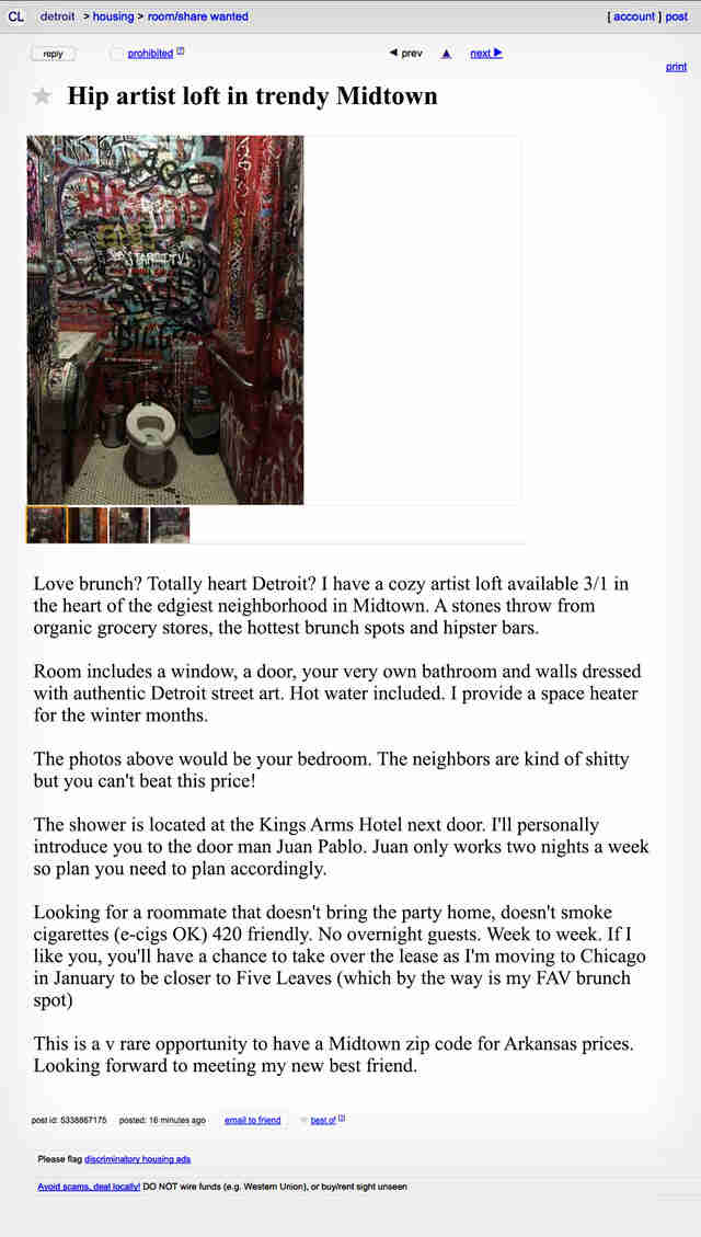 The Creepiest Weirdest Roommate Ads On Detroit Craigslist