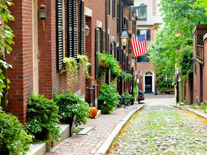 Beacon Hill, Boston, cobblestone street, Historic Boston