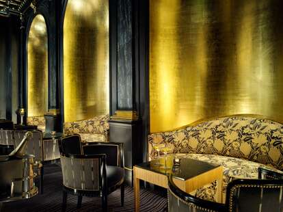 beaufort bar black and gold interior london england