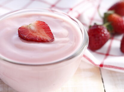 Yogurt with strawberry