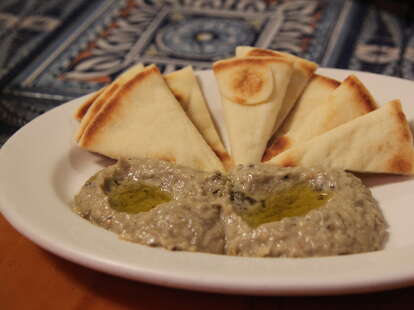 Baba Ghanoush with Pita Bread at Olive Tree Café