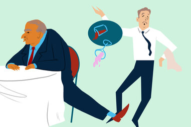 Rude customer at a restaurant tripping the server