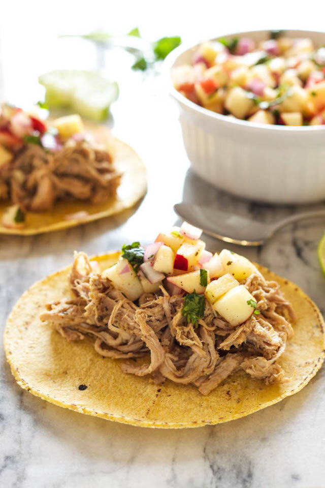 Carnitas Tacos with Apple Salsa