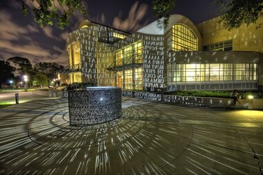 University of Houston library sculpture art installation