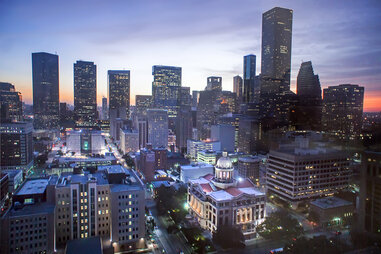 Houston skyline at night