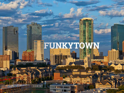 fort worth downtown with text overlay