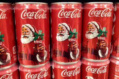 santa on cans of coke