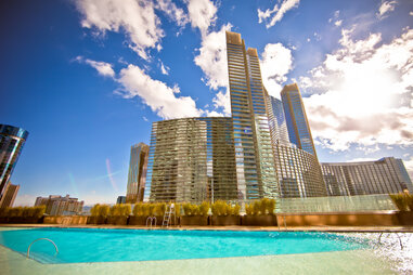 Heat radiating from a Las Vegas pool