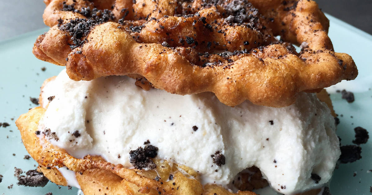 funnel cake with ice cream