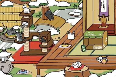 Neko Atsume iPhone game screenshot 