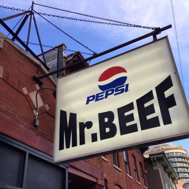 Mr. Beef Chicago, Mr. Beef sign