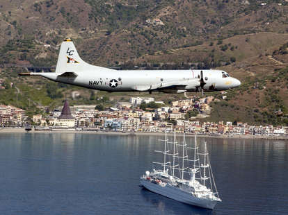US Navy Plane over Naval Air Station Sigonella