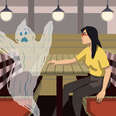 illustration of ghosting someone on a date