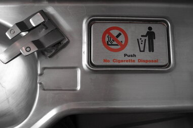 Airplane bathroom trash