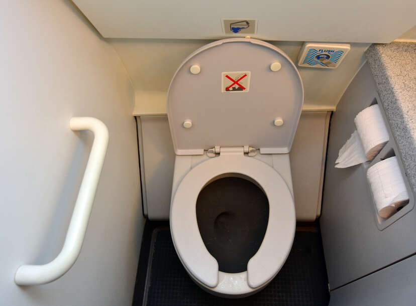 first class airplane bathroom