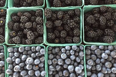 blueberries and blackberries