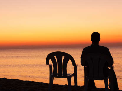 man sitting alone