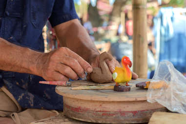 man sculpting