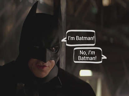 Batman photo with captions