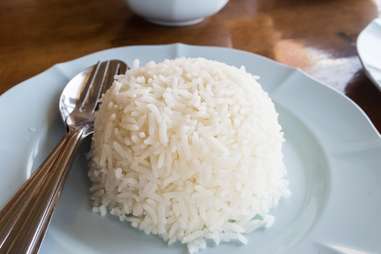 close up of rice dish white rice