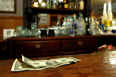 money at a bar