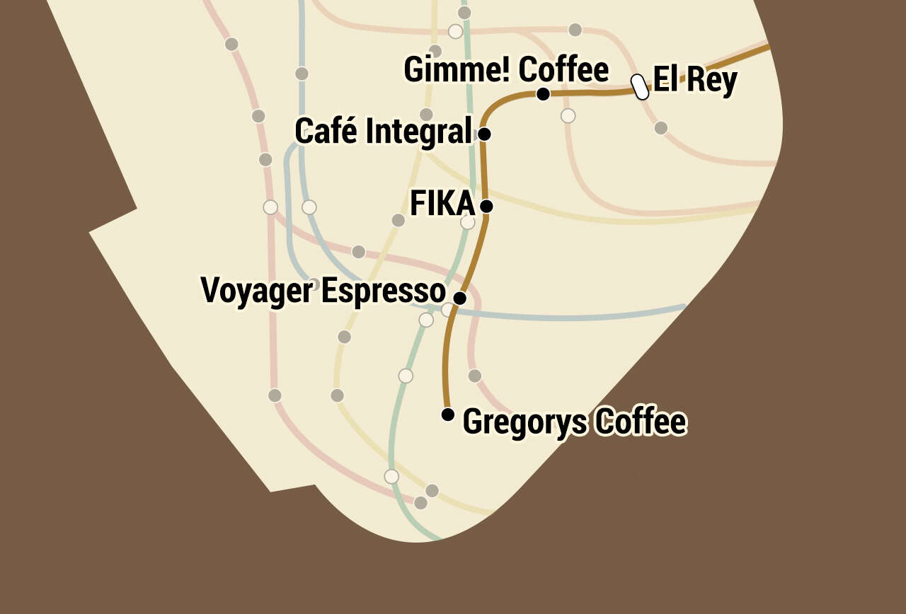 NYC subway coffee map