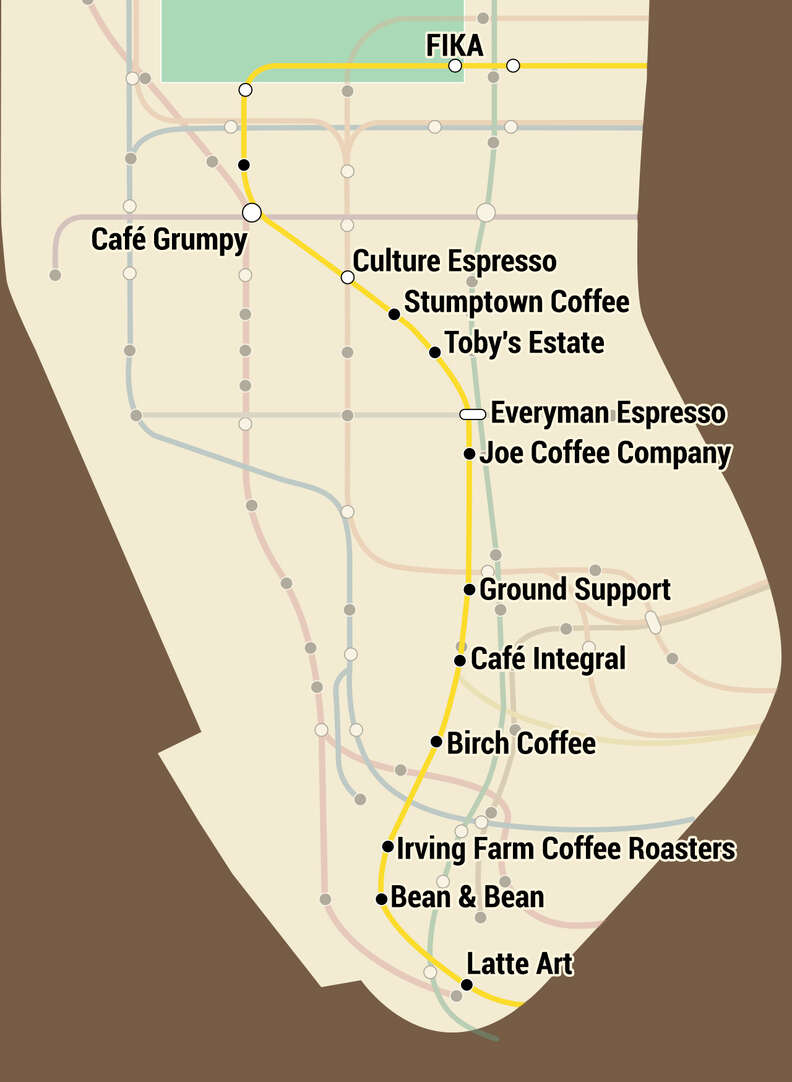 NYC Subway coffee map