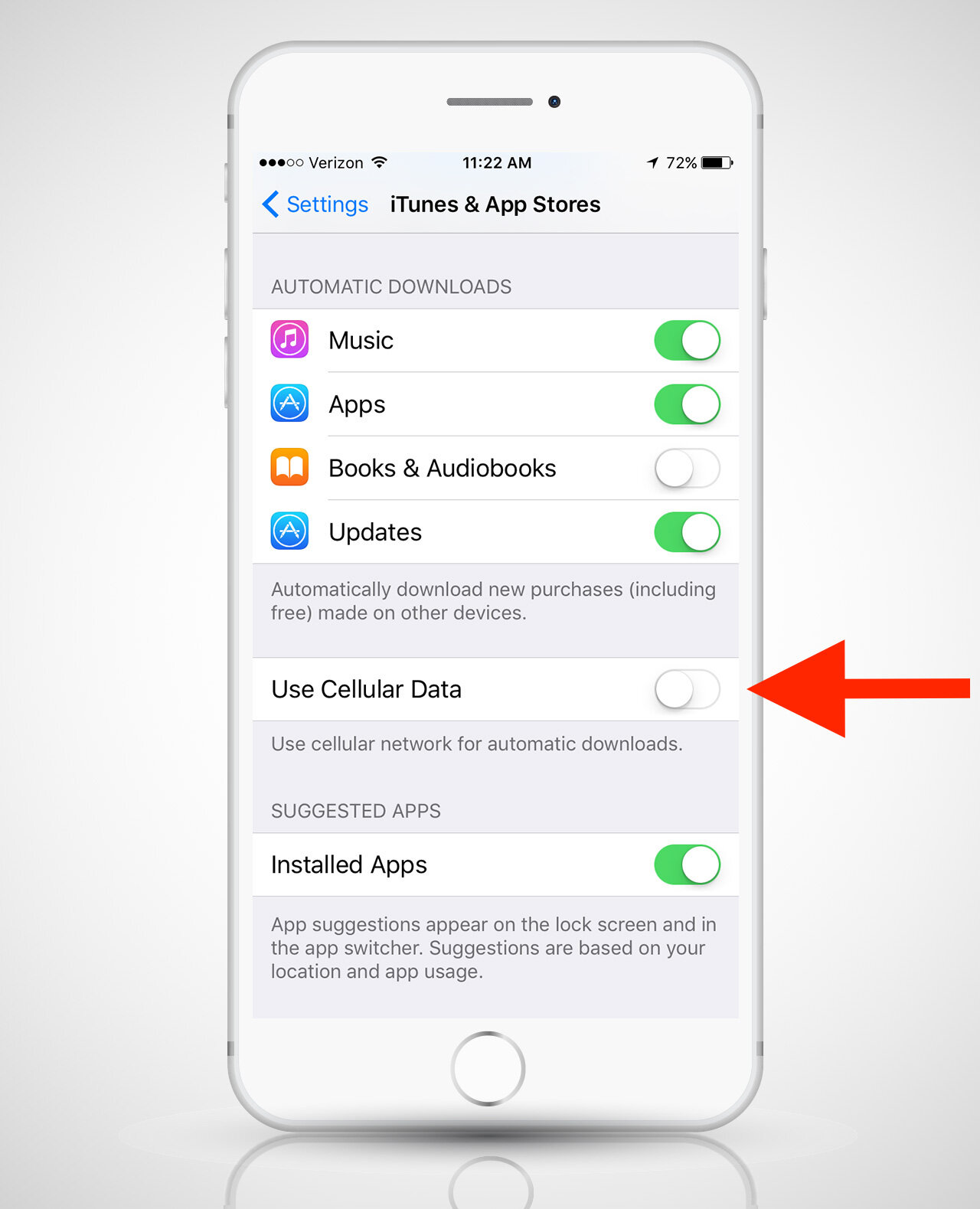 apple music settings page on iphone 6s