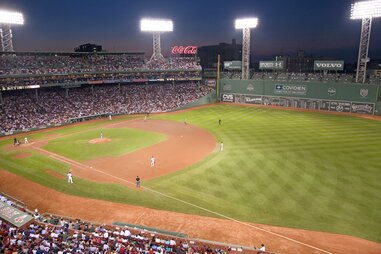 fenway park baseball game at night