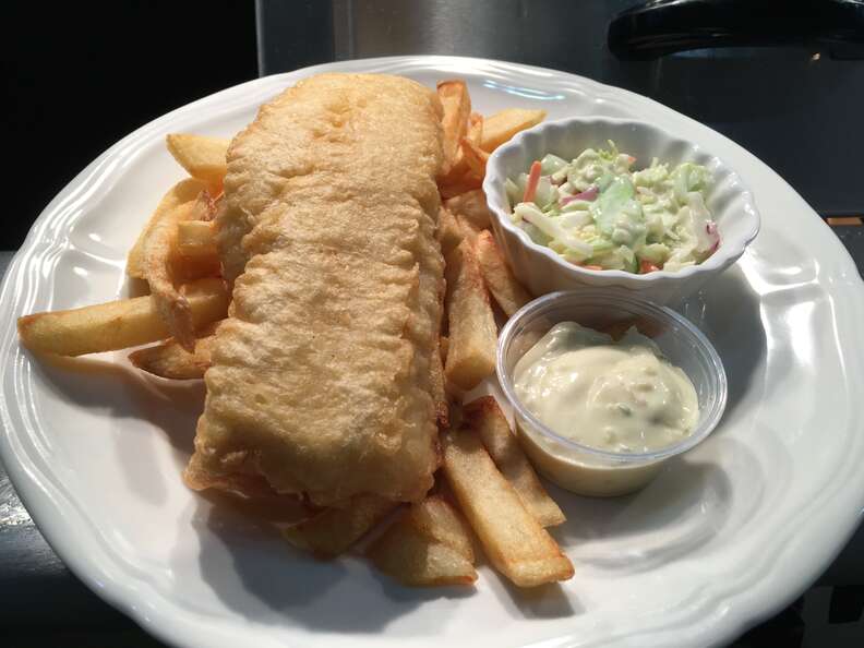 Fish 'n chips at Piccadilly Restaurant