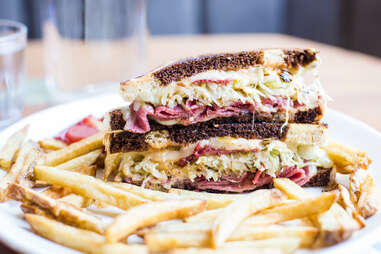 beef tongue reuben at Pinewood Social 