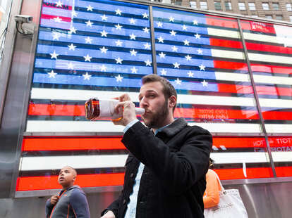 Public Drinking in Times Square 