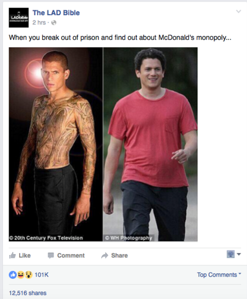 Wentworth Miller, Meme, Facebook