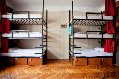 Hostel dormitory bunk beds europe travel